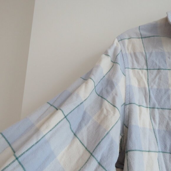MARINE LAYER Monterey Flannel Shirt in Cool Blue Plaid Casual Gorpcore- Size XL - Picture 9 of 15